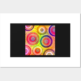 Beads and circles- aboriginal pattern in bright colors Posters and Art